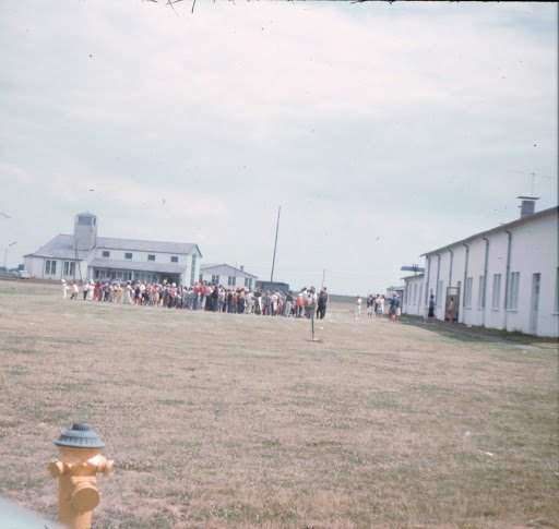 1963- July  Dreux Air Base, summer play school.jpg - Summer School Group at Base Theater 1963