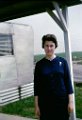 Apr 1963 Pat on front porch of trailer in Dreux Air Force Base about 20+ miles from Paris.