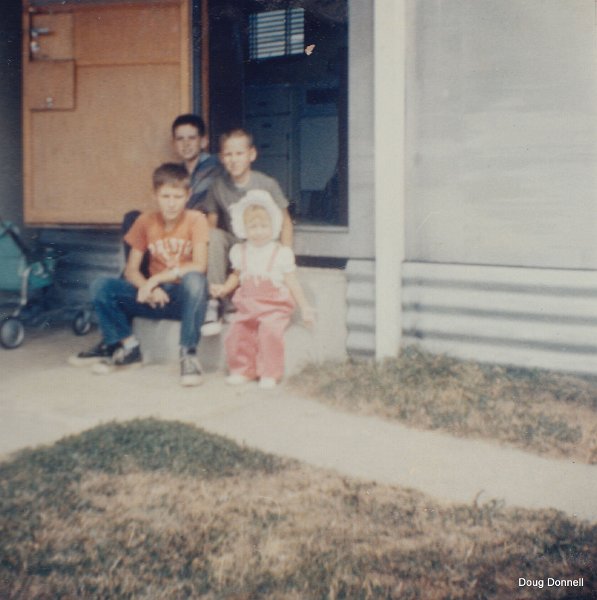 Dreux-Aug61.jpg - Doug (Red Shirt) and Buddies with Sister Susie.