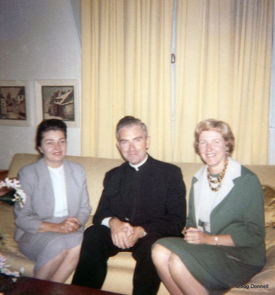 Fr Mullen.jpg - Father Mullin, Catholic Chaplain for the Base With My Mom (rightJ) and Another Lady.