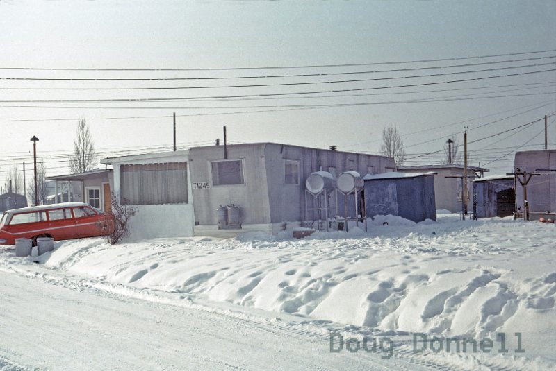 Slides-O023.jpg - Doug"s Trailer- winter 1961, Building 29-Base Gym in background