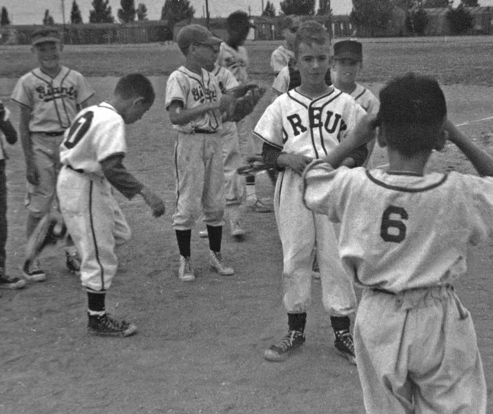 LLBaseballW.jpg - Little league players; ironically the ones with the "Dreux" uniforms were from the Senonches housing area and the ones with "Giants" were from the base