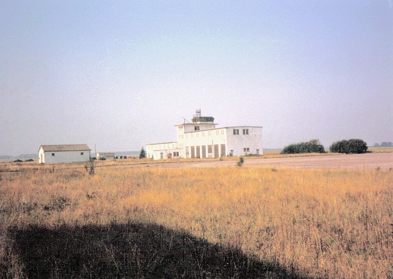 Dreux AB Base Ops and Fire Station From Main Hanger 1987.JPG