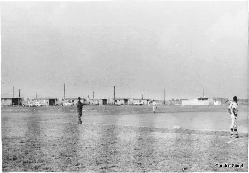 Dreux AB Baseball field Officers Trailers in rear 1960.jpg