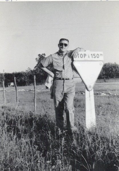 Just Outside Dreux AB A2C Sibert at Road Sign 1960 .JPG