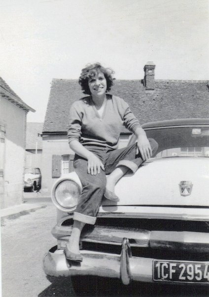 Local French Gal at Petit Auberge Bar in Maillebois 1960 .JPG