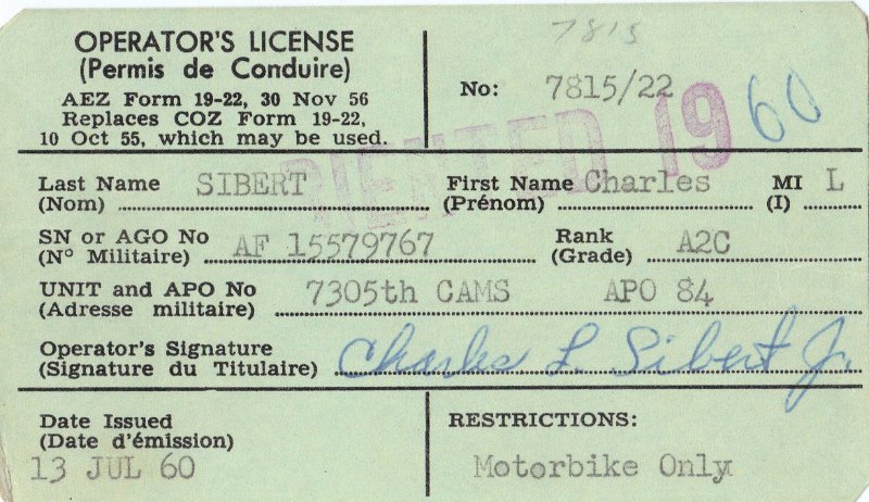 Moped License Dreux AB July 1960.JPG