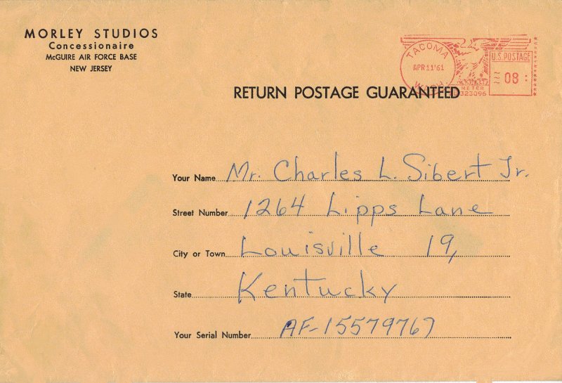 Morley Studios Envelope 1961 McGuire AFB .JPG