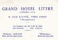 Littre Hotel Paris France Card 1961