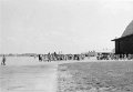 Parade crowd leaves viewing area Dreux AB June 1960