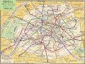 Subway Map Paris France 1960 