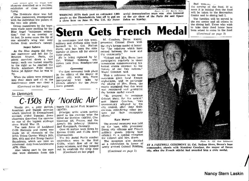 stern_medal.jpg - Colonel Stern and Wife Jacqueline Receive French Medal 