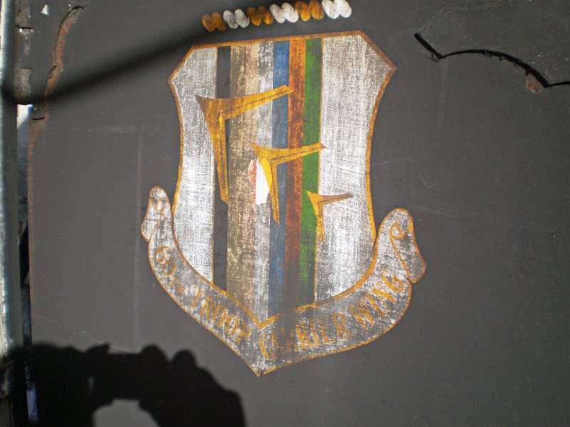 na (66).jpg - 60TH TROOP CARRIER WING PATCH PAINTED ON HEADQUARTERS WALL 