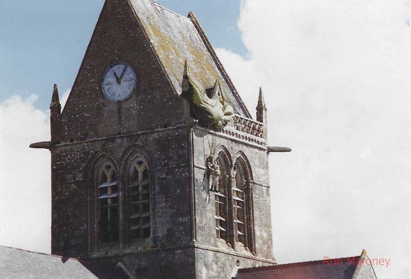 D day celebrations St mere Eglise chruch  copy 3.jpg - closer photo of the Eglise