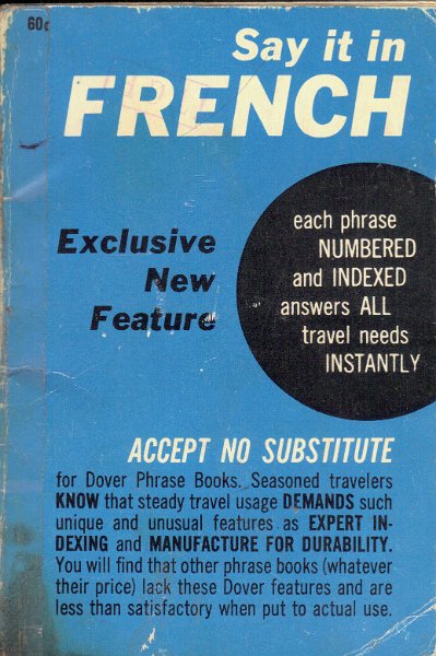 A2C Sibert Used French Phrase book 1960 .JPG