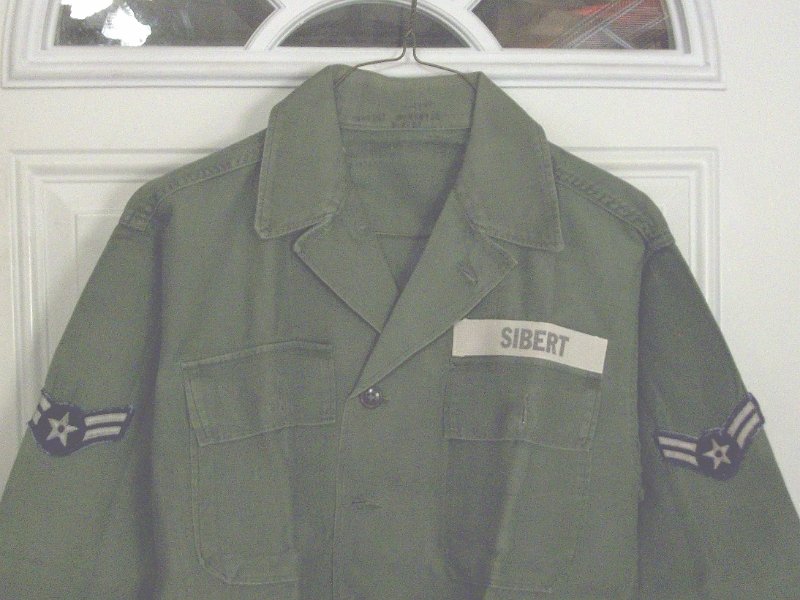 A2C Sibert's fatigue shirt still starched and pressed as when picked up at Dreux AB laundry March 1961.jpg