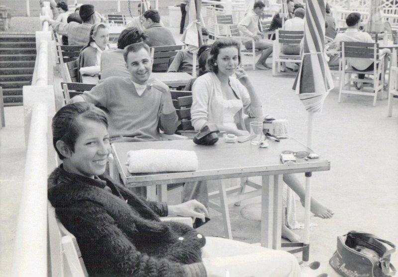 Dreux AB Airman and French Gals Chateauneuf Pool 1960 .JPG